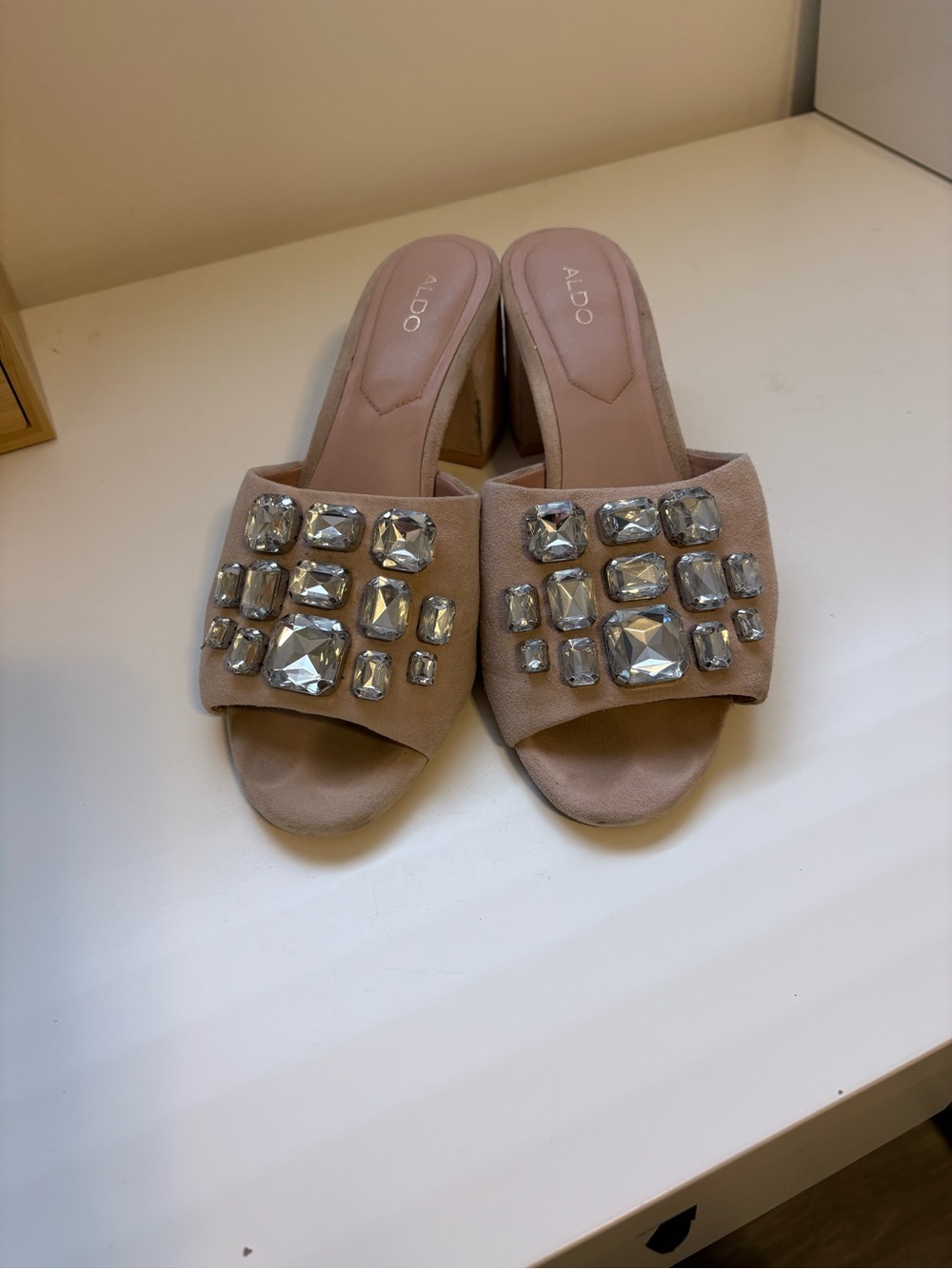 ALDO Blush Jeweled Slide Mules